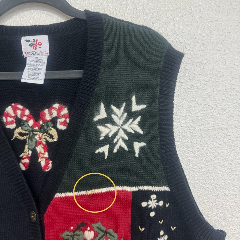 Nutcracker Vintage Size 3X Patchwork Christmas Sw… - image 7